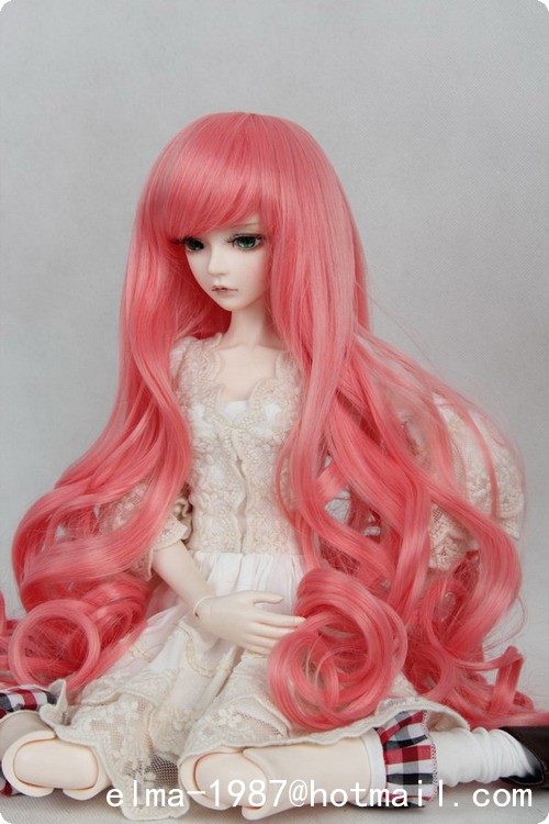pink long wig for bjd-02.jpg
